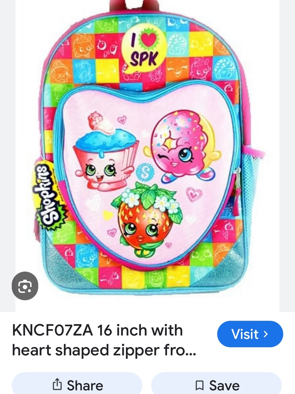 SHOPKIN PINK AND BLUE HEART BACKPACK !!LOOKING FOR DO NOT BUY!!